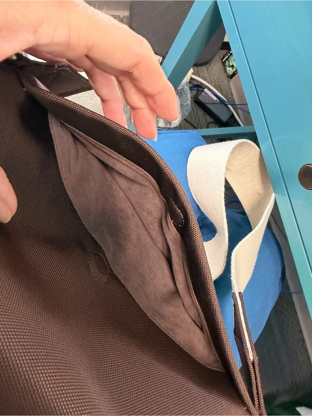 Brown Crossbody Bag with Top Zip